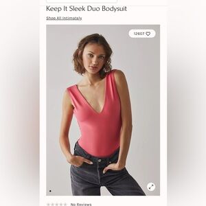Free People Keep It Sleek Pink Bodysuit